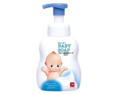LION Детская пенка "2 в 1" для мытья волос и тела с первых дней жизни (Без слез) "QP Baby Soap" 400 мл