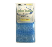 Мочалка для тела KAI Supper Bubble с объемным плетением, средней жесткости, голубая, 30х100 см, 1 шт