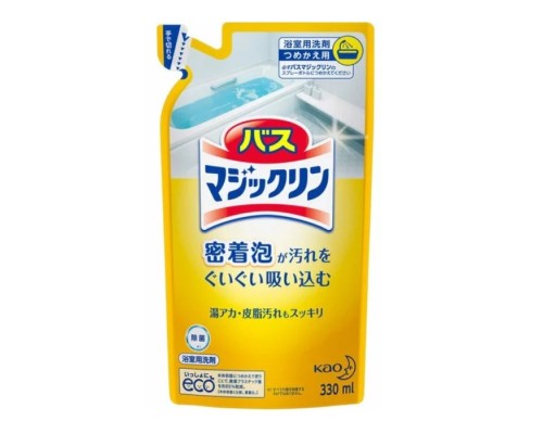 LION Пенящееся чистящее и дезодорирующее средство "Magiсclean" для ванной с ароматом цитрусов (с антибактериальным эффектом) 330 мл (мягкая упаковка)