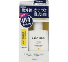 Mandom Увлажняющий лосьон для лица "Lucido Ageing Care Lotion UV" с защитой от ультрафиолета SPF 28 PA++, для мужчин после 40 лет, без запаха, красителей и консервантов, 100 мл.