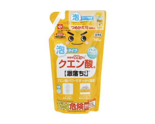 LION Спрей-пена очищающий с лимонной кислотой 360 мл (мягкая упаковка)