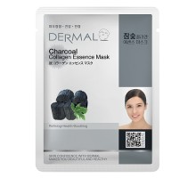 Косметическая маска Dermal Charcoal Collagen Essence Mask с коллагеном и древесным углем, 23 г