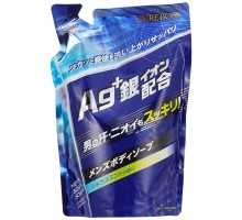Mitsuei Увлажняющее крем-мыло для мужчин с ионами серебра, дезодорирующее, ароматом мяты и цитруса, мягкая упаковка, 400 мл.