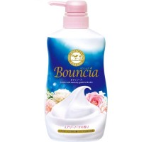 LION Сливочное жидкое мыло "Bouncia" для рук и тела с ароматом роскошного букета (дозатор) 500 мл
