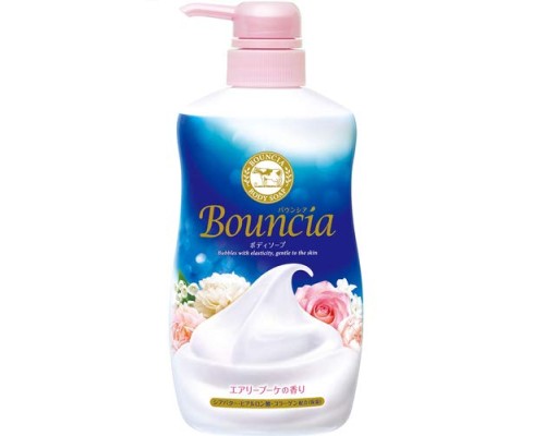 LION Сливочное жидкое мыло "Bouncia" для рук и тела с ароматом роскошного букета (дозатор) 500 мл