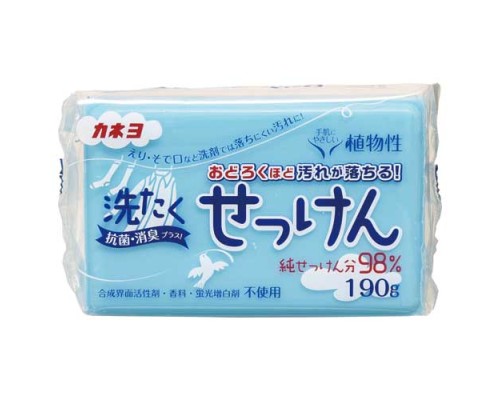 Хозяйственное мыло Kaneyo Laundry Soap для стойких загрязнений с антибактериальным и дезодорирующим эффектом, 190 г