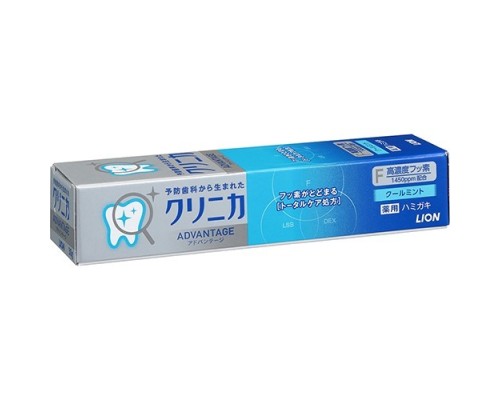 LION Зубная паста комплексного действия "Clinica Advantage Cool mint" со вкусом охлаждающей мяты (мини в коробке) 30 г