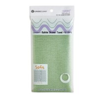Мочалка для тела Sungbo Cleamy Bubble Shower Towel с плетением «Сетка» и текстурными нитями, средней жёсткости, 1 шт