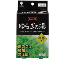 Kokubo Соль для принятия ванны "Bath Salt Novopin Yuragi noYu" с ароматом леса 5 шт * 25 г