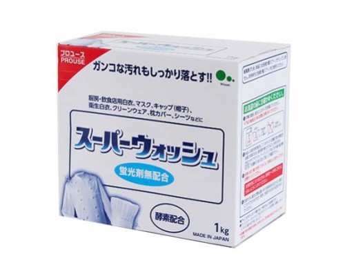 Mitsuei "Super Wash" Мощный стиральный порошок с ферментами для стирки белого белья, 800 гр.