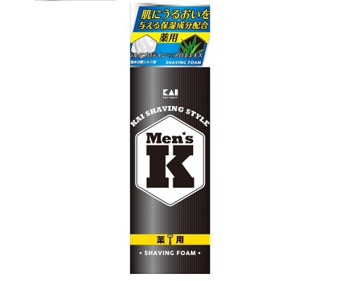 KAI "Men’s K Shaving Style" Пена для бритья, от порезов с протеинами шёлка и Алоэ, 220 г.