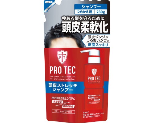 LION Мужской увлажняющий шампунь-гель "Pro Tec" с легким охлаждающим эффектом 230 г (мягкая упаковка)