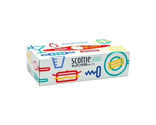 Бумажные кухонные полотенца в коробке Crecia Scottie двухслойные, 75 шт