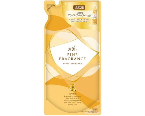 LION Антистатический кондиционер FaFa Fine Fragrance "Beaute"для белья с ароматом цветов, мускуса и сандалового дерева 500 мл, мягкая упаковка