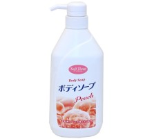 LION Крем-мыло для тела с экстрактом листьев персика (смягчающее) 550 мл