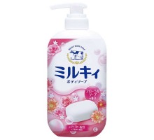 COW Молочное увлажняющее жидкое мыло для тела с цветочным ароматом "Milky Body Soap" дозатор 550мл