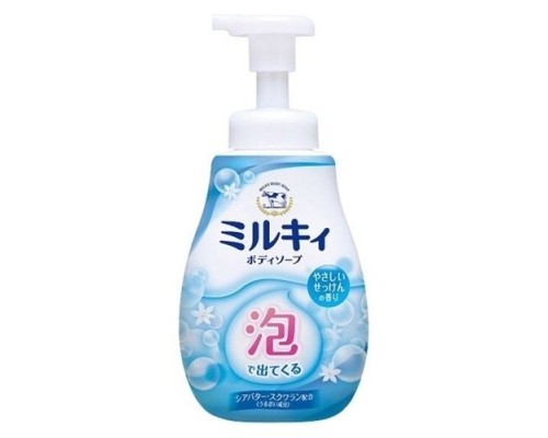 LION Увлажняющее жидкое мыло-пенка для тела с ароматом цветочного мыла «Milky Body Soap» 600 мл