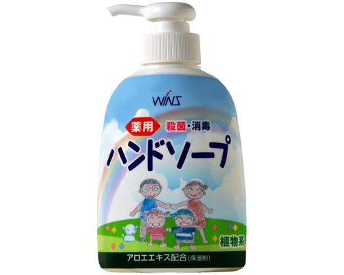 LION Семейное жидкое мыло для рук "Wins Hand soap" с экстрактом Алоэ с антибактериальным эффектом 250 мл