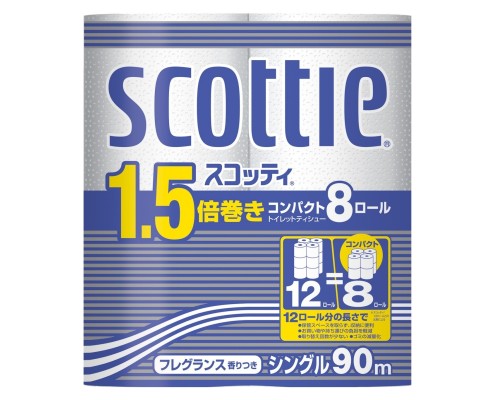 LION Туалетная бумага Crecia "Scottie 1.5" однослойная (90 м) 8 шт