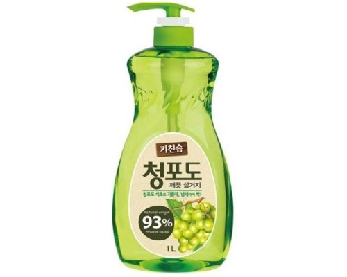 LION Премиальное дезодорирующее средство для мытья посуды, овощей и фруктов в холодной воде "Зеленый виноград" 1 л