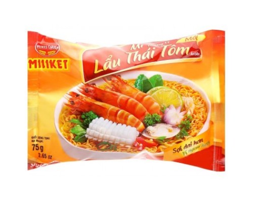 MILIKET Лапша быстрого приготовления Lau Thai со вкусом креветок по-тайски, 75 г (926688)